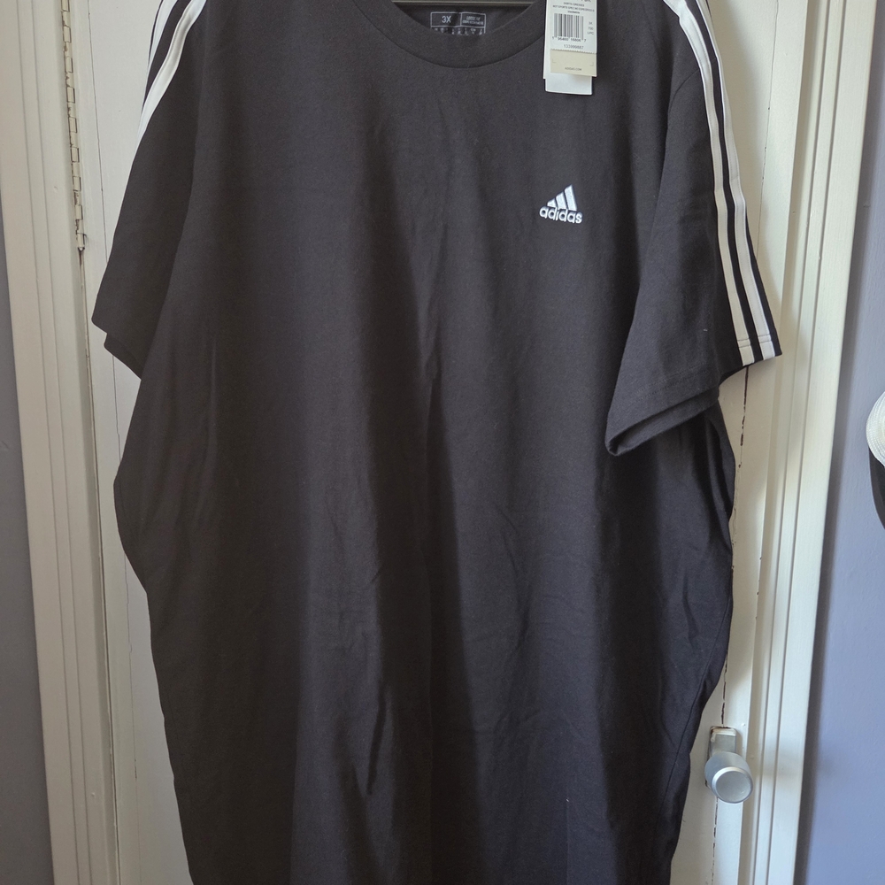 Adidas Black Mini Dress with White Stripes
